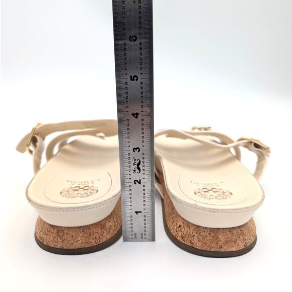 Vince Camuto Freoda Double Buckle Platform Slide Sandals Cream Size US9M EU40 - Picture 4 of 10
